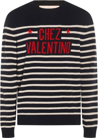 Valentino Sweaters Navy-White-Uomo