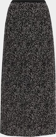 Valentino Garavani Star-Print Silk Midi Skirt