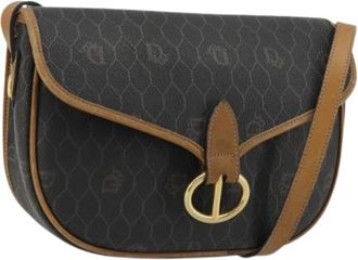 Dior Pre-owned Cross Body Bags, female, Brown, Size: ONE SIZE Pre-owned Vintage Honeycomb PVC Shoulder Bag
