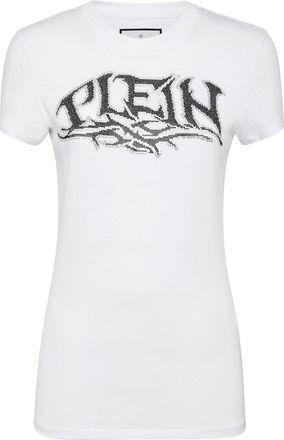 Philipp Plein T-shirt Round Neck Sexy Pure Fit Crystal
