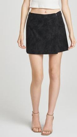 Wayf Freya Faux Suede Miniskirt in Black at Nordstrom Rack, Size X-Large