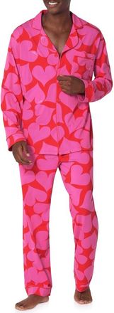 Bedhead Pajamas Organic Cotton Blend Jersey Pajamas in Hearts at Nordstrom, Size X-Large