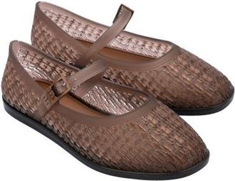Melissa Harper Mary Jane Jelly Flat in Clear Brown at Nordstrom, Size 10