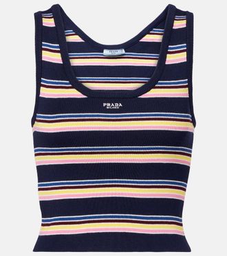 Prada Striped cotton tank top