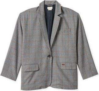 Brixton Axl Oversize Plaid Blazer in Black/off White at Nordstrom Rack, Size X-Small