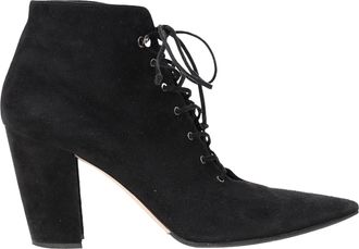 Miu Miu Pre-owned Womens Miu Miu Lace Up Ankle Boots in Black Suede - Size 37.5 EU/IT