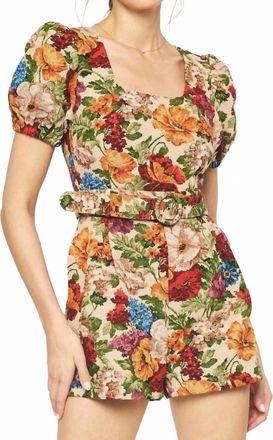 Entro Ashton Floral Tapestry Romper In Multi