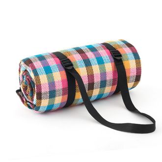 OEM Manta Extragrande Para Picnic, Camping O Playa, Impermeable Con Asa, 200 X 200 Cm - Colorida