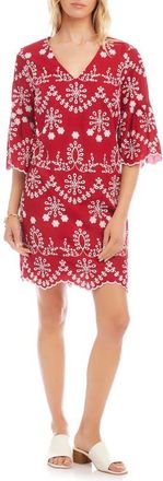 Karen Kane Embroidered Flare Sleeve Minidress at Nordstrom, Size X-Large