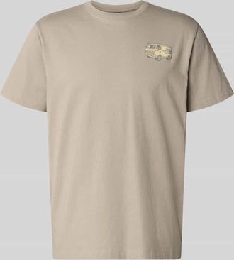 The North Face T-Shirt mit Label-Print und Rundhalsausschnitt in Stein, Gr&ouml;&szlig;e XXL