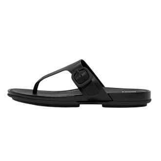 FitFlop Lederen teenslippers voor dames (Zwart)