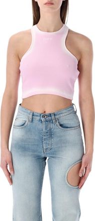 Off-white Pink Halter Neck Logo Crop Top