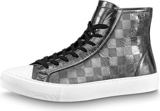 Louis Vuitton Tattoo Ankle Sneakers Silver Plaid Monogram 1A90F1