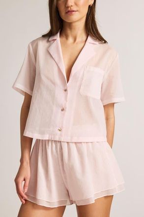 Negative Underwear Island Short Sleeve Shirt in Shell at Nordstrom, Size Xx-Large