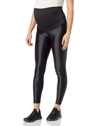 Reebok Womens Lux Maternity Leggings Tight, Black, Medium Short