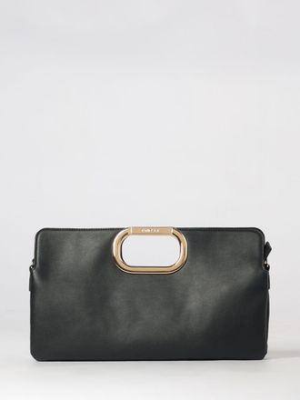 Twinset Faux Leather Clutch with Rigid Handle and Shoulder Strap