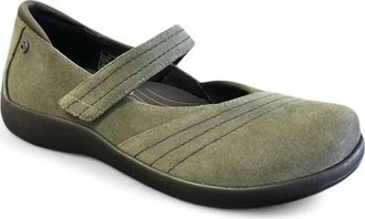 Revere Comfort Shoes Womens Timaru Mary Jane Shoe In Moss Suede