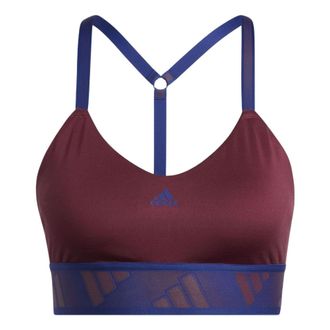 adidas (WMNS) adidas All Me Light Support Training Bra Asia Sizing Burgundy Blue GR8181