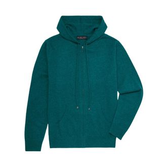 Brooks Brothers Wool and Cashmere Hoodie - male - Brooks Brothers - Cardigans - Blue - M - Knitwear