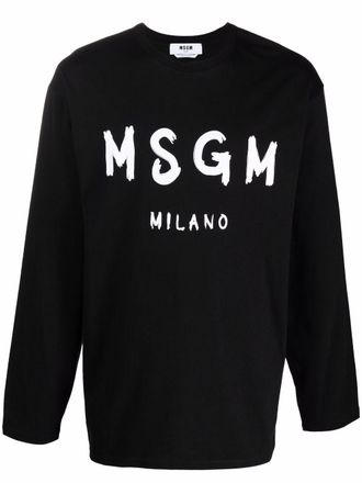 Msgm Sweater met logo - Zwart