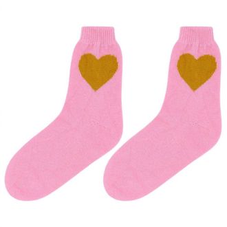 JUMPER 1234 Womens Heart Socks In Candy Mustard