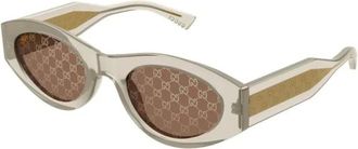 Gucci Pantos Sunglasses - female - Gucci - Sunglasses - Beige - 52 MM - Accessories