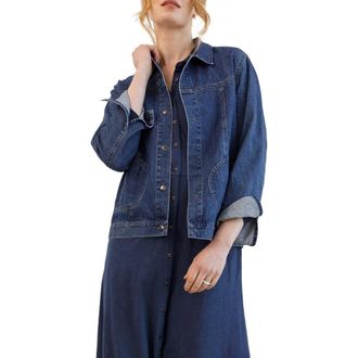 Celtic & Co. Denim Western Jacket in Indigo Mid Wash at Nordstrom, Size 8