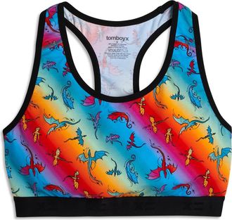 TomboyX Racerback Soft Bra in Pride Rainbow Dragon at Nordstrom, Size X-Small