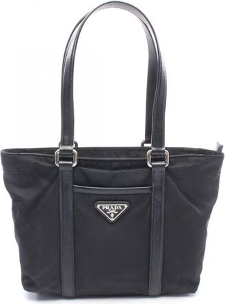 Prada Black Nylon Saffiano Handbag Tote Bag (Pre-Owned)