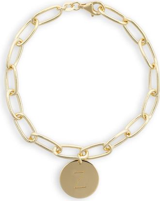 Meshmerise Initial Disc Charm Bracelet in Yellow-Z at Nordstrom Rack