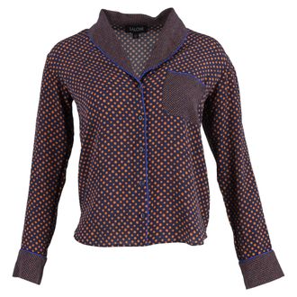 Saloni Peggy Printed Button Down Shirt in Multicolor Silk