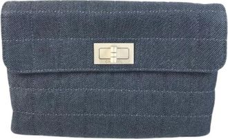 Chanel Pre-owned 2.55 Clutch Bag - Dames - Vintage Clutch - Blauw - ONE Size - Denim - Vintage