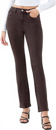 Flying Monkey High Rise Bootcut Jeans In Coffee