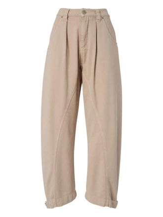Pinko pleated wide-leg jeans - women - Cotton - 28 - Neutrals