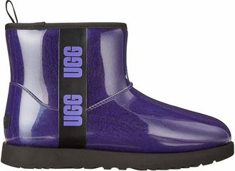 UGG Womens Classic Clear Mini Waterproof Ankle Boots In Violet/night Black