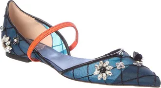 Roger Vivier Mesh & Leather Flat