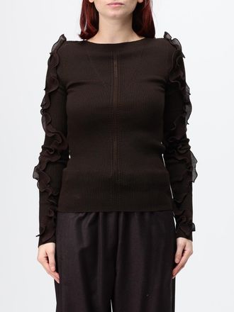 Liu Jo Maglia girocollo slim fit in misto lana con rouches