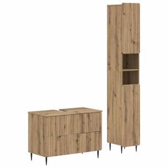 vidaXL Juego De Gabinete De Ba&ntilde;o De 2 Piezas Zwolle Roble Artisan Vidaxl
