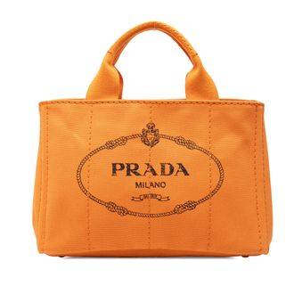 Prada Tweedehands Kleine Canvas Canapa Logo Handtas
