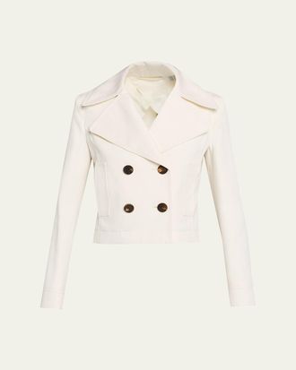 Burberry Bianca Double-Breasted Cotton Twill Short Jacket