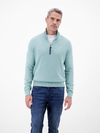 Lerros Sweatshirt LERROS Troyer in Strukturqualit&auml;t, Herren, Gr. XXL, arctic blau, 100% Baumwolle, Sweatshirts Sweatshirt, Herrensweatshirt aus 100% Baumwoll