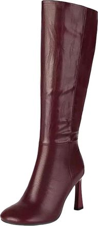 Generic Womens Sexy Party Knee High Boots Round Toe High Stiletto Heel With Platform And A Convenient Side Zipper