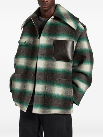 Balenciaga Checked Flannel Overshirt - Green