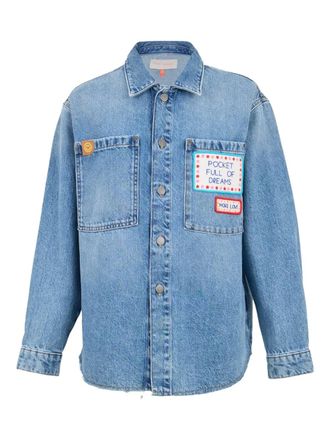 Mira Mikati patch-detail denim shirt - Blue