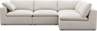 Castlery Customized Ivory Right-Facing Chaise Sectional Sofa | Dawson by Castlery, White, Furniture Sofas