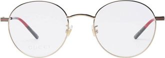 Gucci Round Full Rim Eyeglasses - Gold