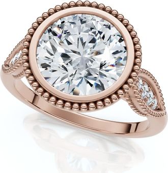 Pompeii3 2 1/5Ct Diamond Luna Lab Grown Engagement Ring White, Yellow or Rose Gold