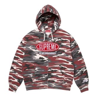 SUPREME SS26 Performance Zip Up Hooded Sweatshirt Red Camo SUP-SS26-015-REDCAMO