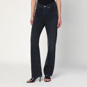 A Gold E Womens Black V-waist Kelly Jeans In Recycled Denim - Dark Grey Recycled Material - Size 26 (Waist)