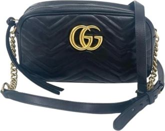 Gucci Pre-owned Cross Body Bags, female, Black, Size: ONE SIZE Pre-owned GG Marmont Shoulder Bag
